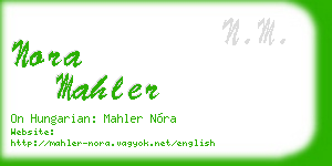 nora mahler business card
