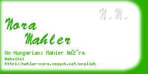 nora mahler business card